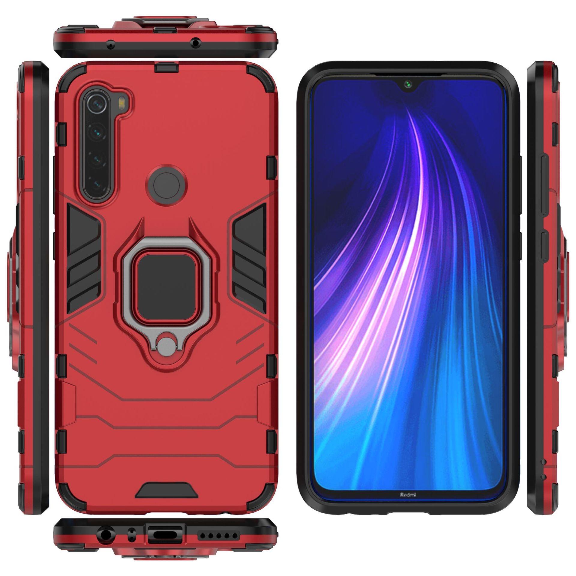 Ốp lưng chống sốc Iron Man cho Xiaomi Redmi Note 8 , kèm Iring tiện lợi, bo viền mặt trước máy 360 độ