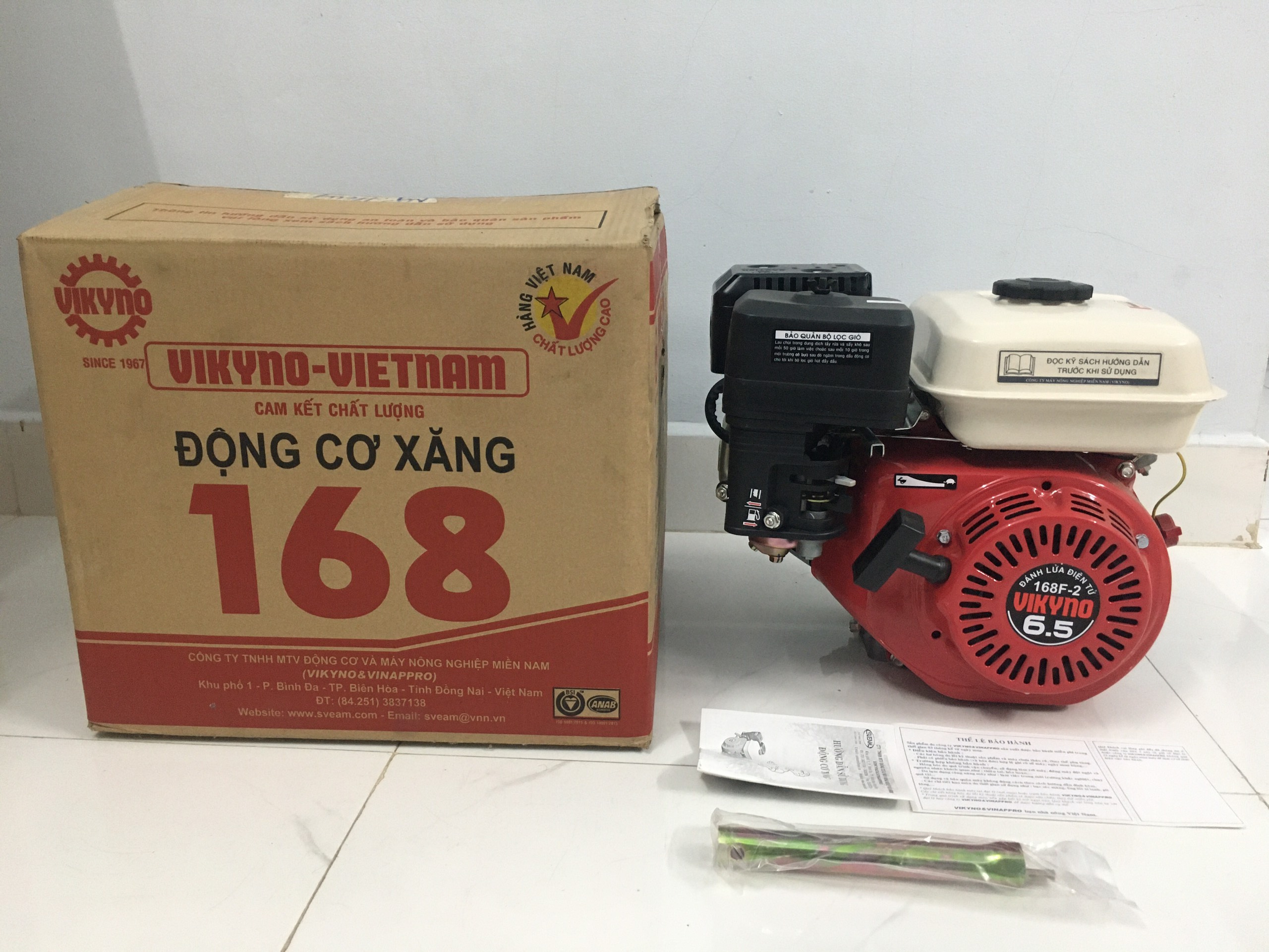 Động Cơ nổ máy xăng vikyno 168F2 6.5HP