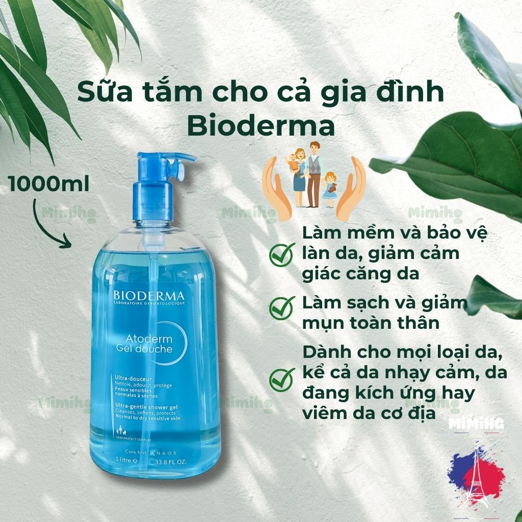 Sữa tắm Bioderma, sữa tắm gia đình loại 1 lít Shower Gel - Mimi HG Shop