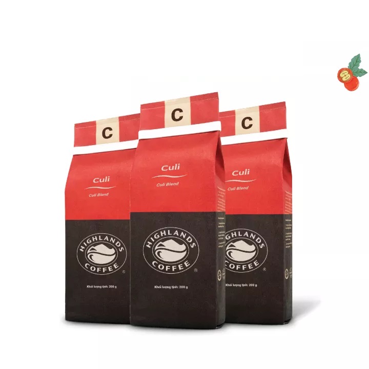 Combo 2 gói Cà phê Rang xay Culi Highlands Coffee 200g