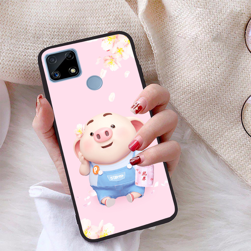 Ốp lưng Realme C25 viền dẻo TPU BST Pig Cute
