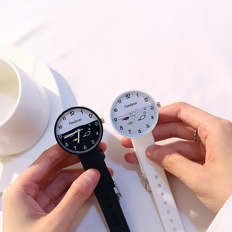 Đồng hồ thời trang nam nữ Candycat họa tiết đại dương dây silcone gđ12