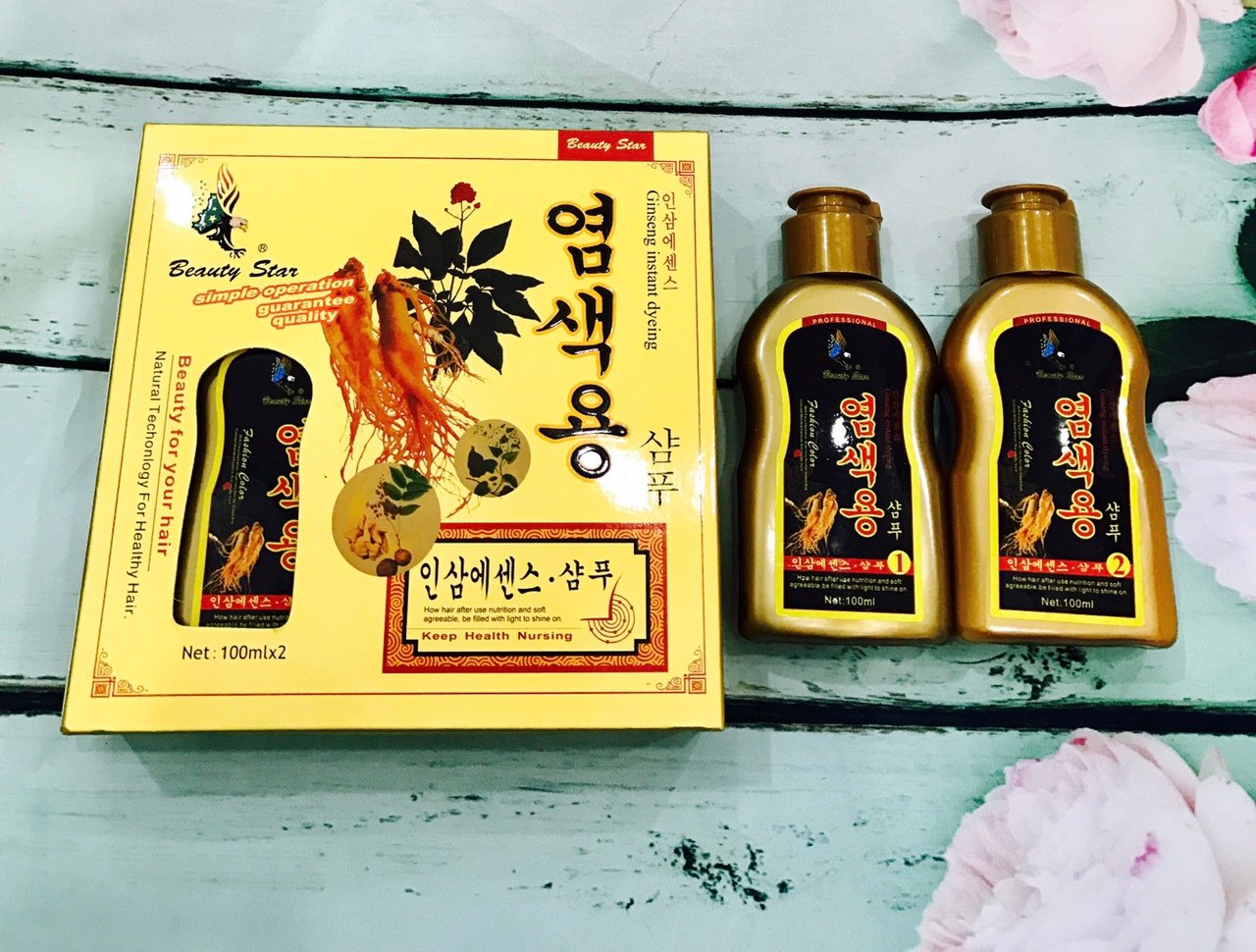 [HCM]Dầu Gội Đen Tóc Beauty Star nhân sâm hàn quốc