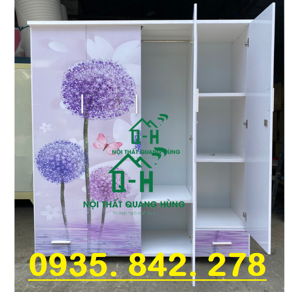TỦ NHỰA ĐÀI LOAN 4 CÁNH CAO CẤP BAO LẮP RÁP