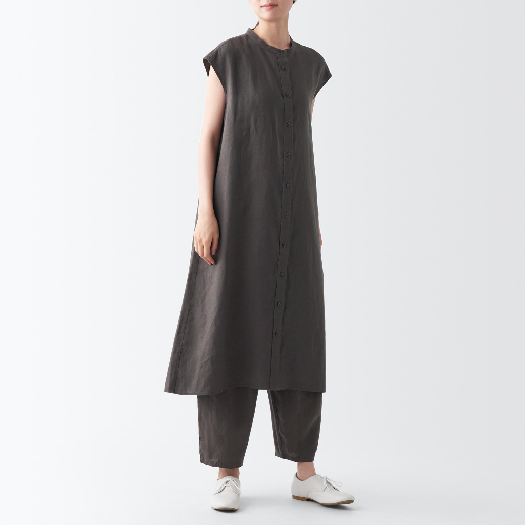 Đầm Tay Liền Vải Gai Dầu MUJI