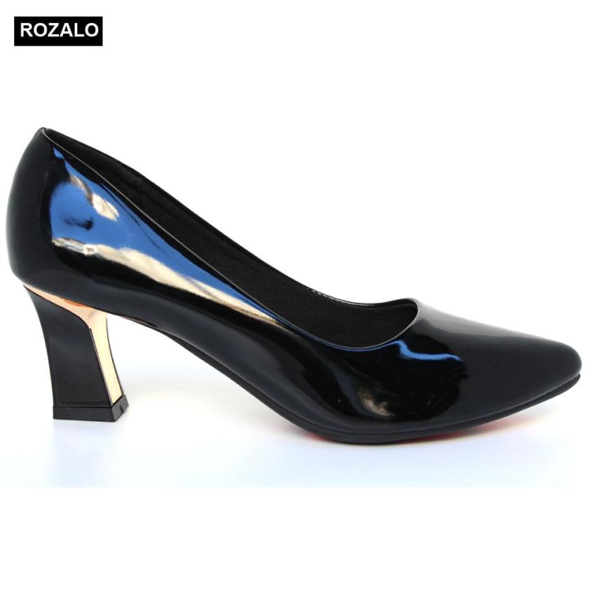 Giày cao gót bọc thép da bóng Rozalo R5775 giá rẻ