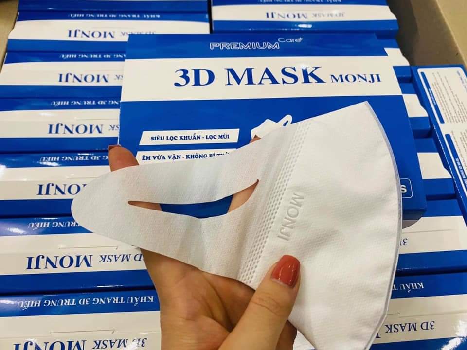 [ CHÍNH HÃNG ] Khẩu trang 3D MASK MONJI  Công nghệ Nhật Bản ( 50 cái / Hộp )