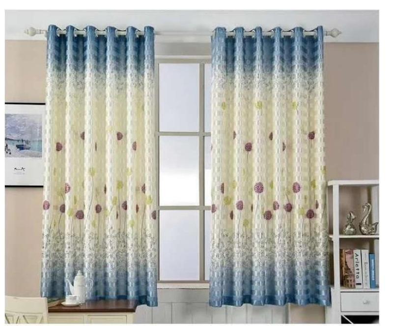 Rèm vải dày cao cấp ( có sẵn khoen tròn ) cao 2m - bồ công anh xanh