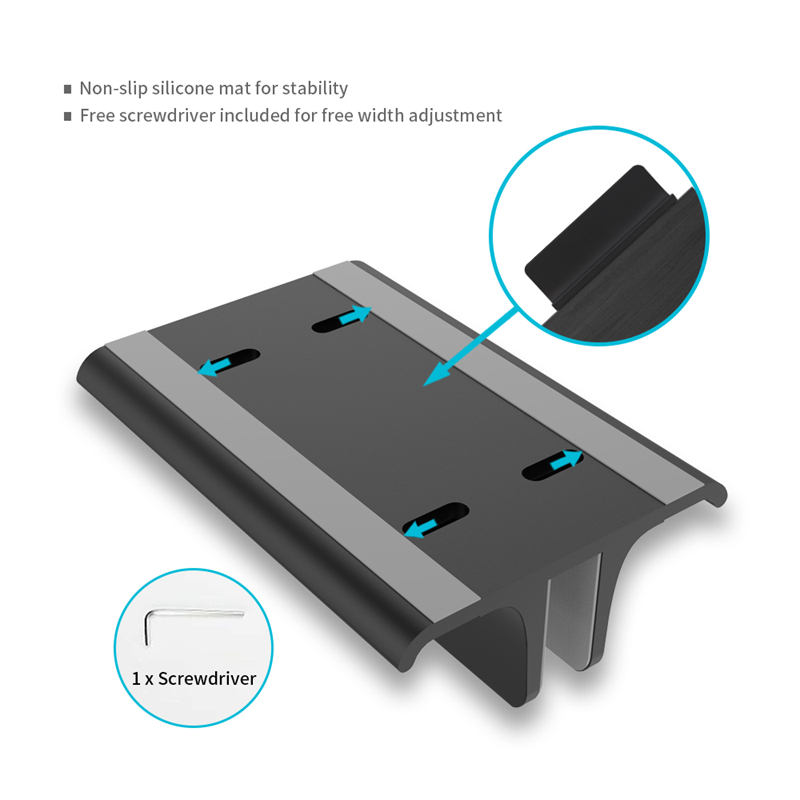 Vertical Laptop Stand Holder Adjustable Desktop ABS for Notebook,for Dock 5-in-1 Space-Saving,up to 17.3 inch