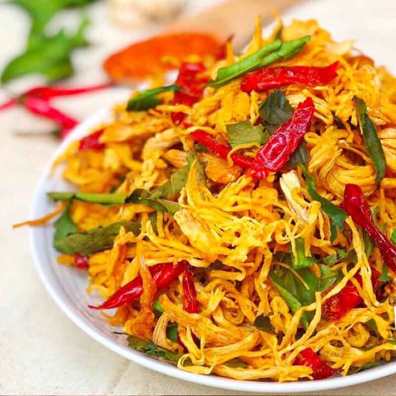 Khô Gà Lá Chanh Đóng Lon pet 300gr