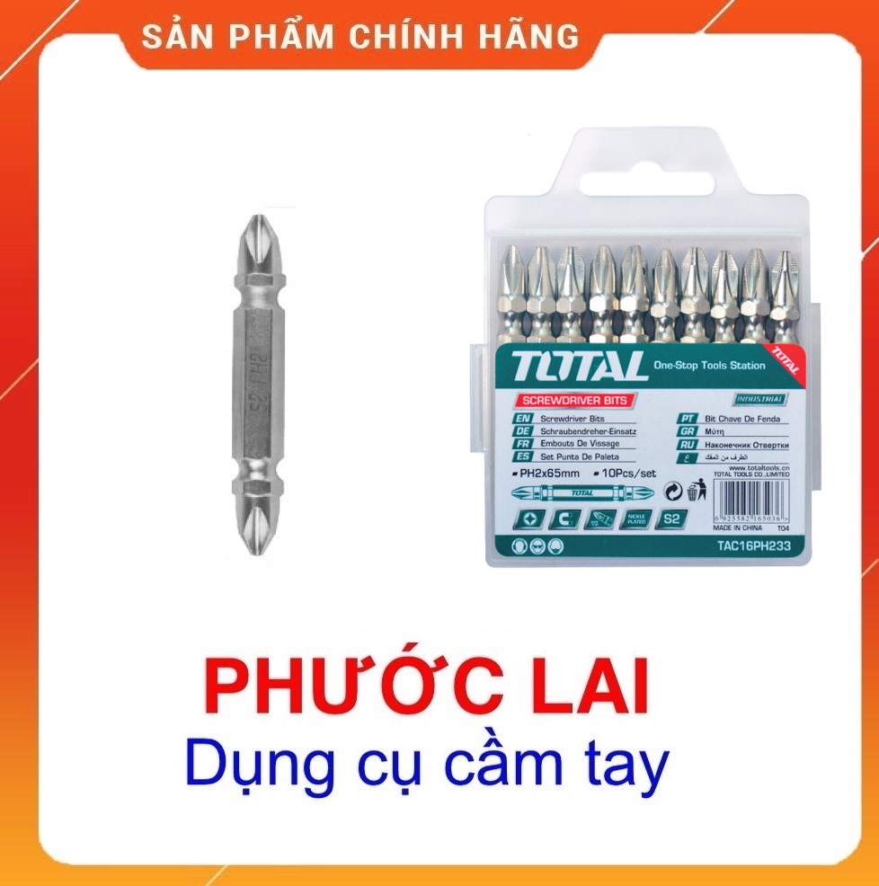 Mũi vít PH2x65mm Total TAC16PH233 (lẻ 1 mũi)