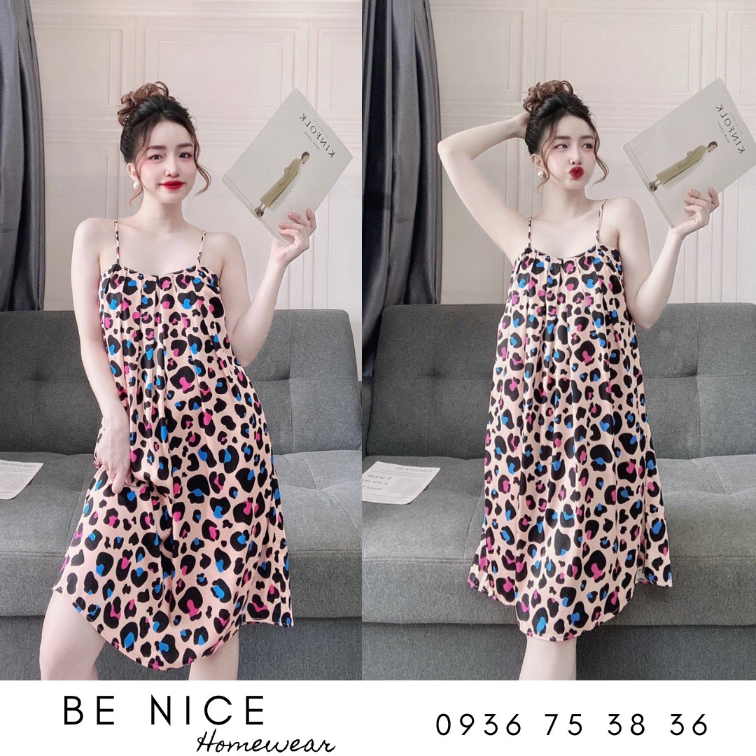 Váy lụa xếp li mặc nhà nhiều họa tiết xinh xắn