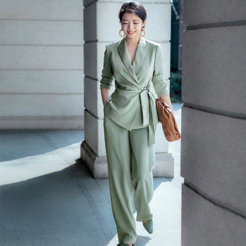 [HCM]Set bộ quần ống rộng áo Vest Cột eo