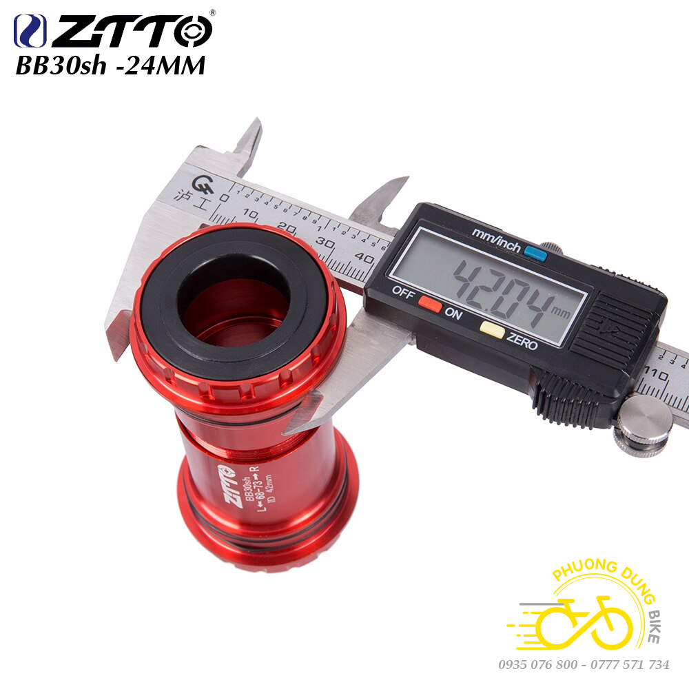 Trục giữa cốt rỗng xe đạp ZiTTO BB30sh 24mm (BB ép Kiểu vặn - Vòng bi Ceramic)