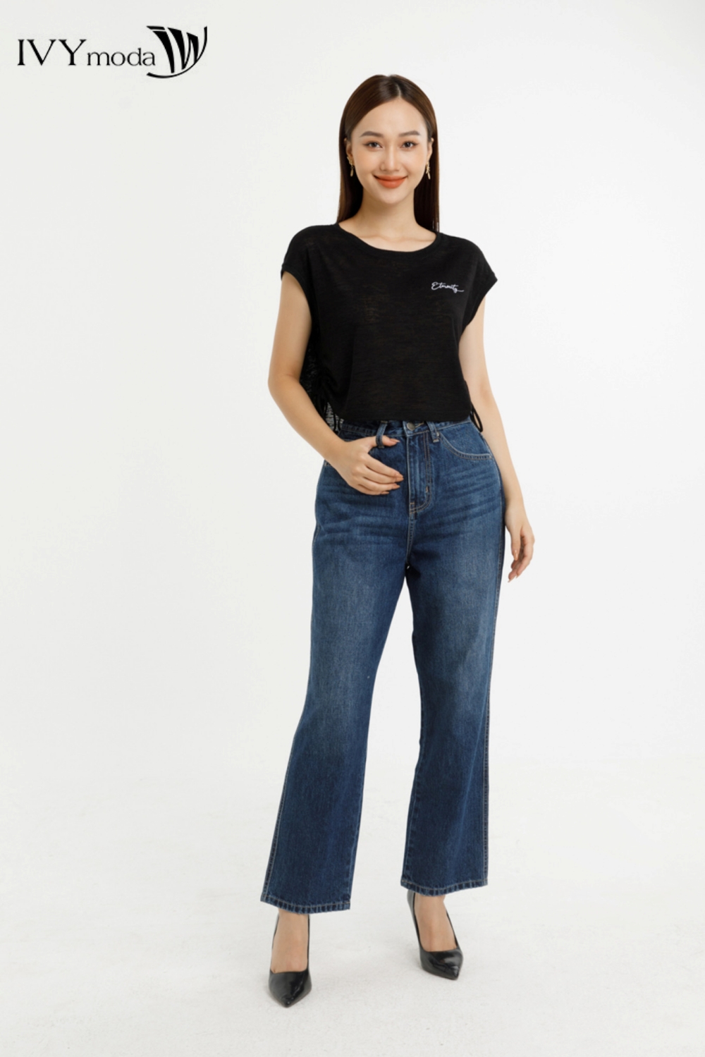 Áo Thun dây rút 2 bên eo IVY moda MS 57M7581