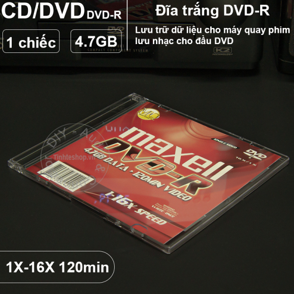 Bảng giá Đĩa trắng DVD 4.7GB 120min 1x-16X Maxell - 1 chiếc Phong Vũ