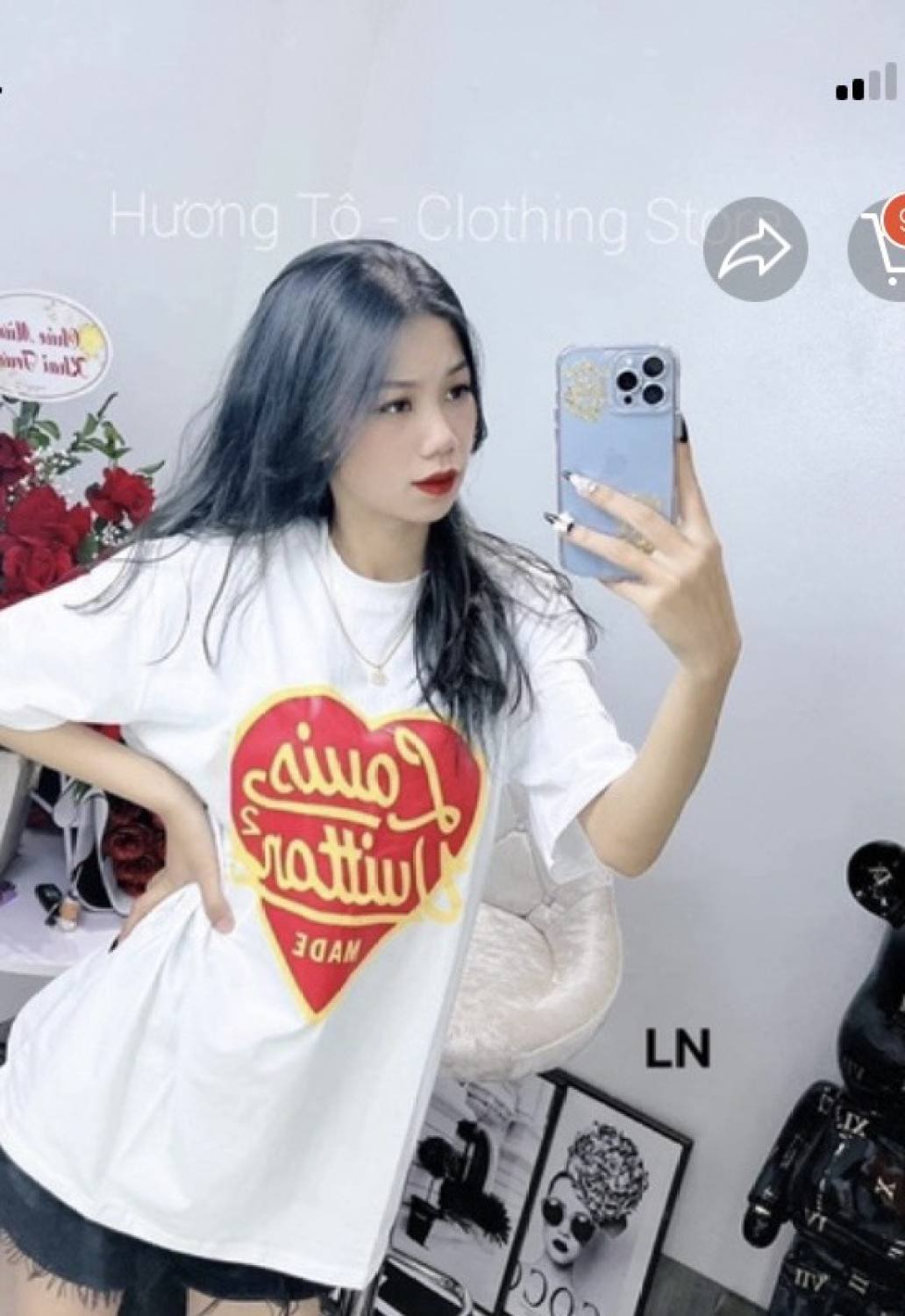 Áo phông tim đỏ fom thụng Chất cotton ,ln.