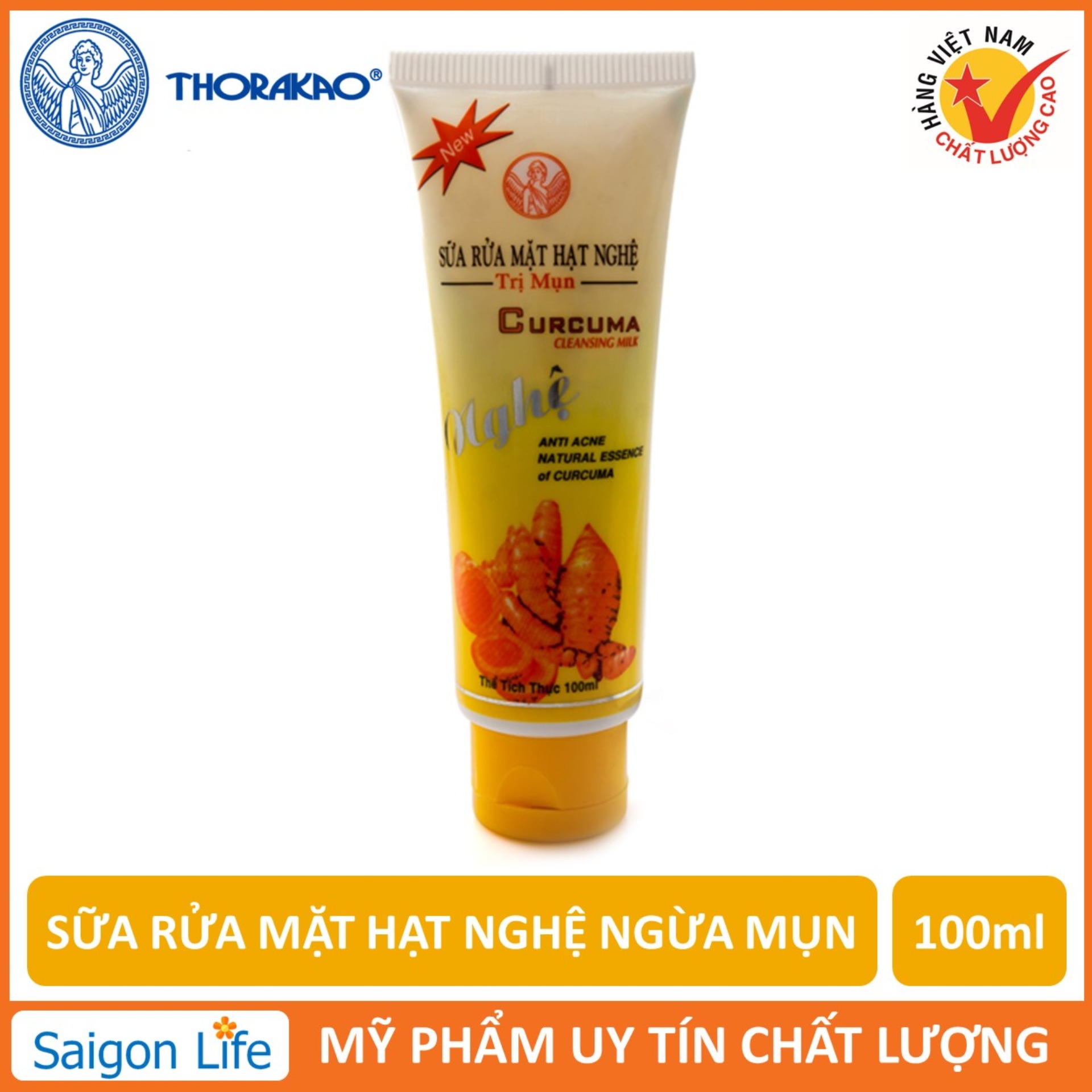 Sữa rửa mặt nghệ ngừa mụn có hạt thorakao 100g