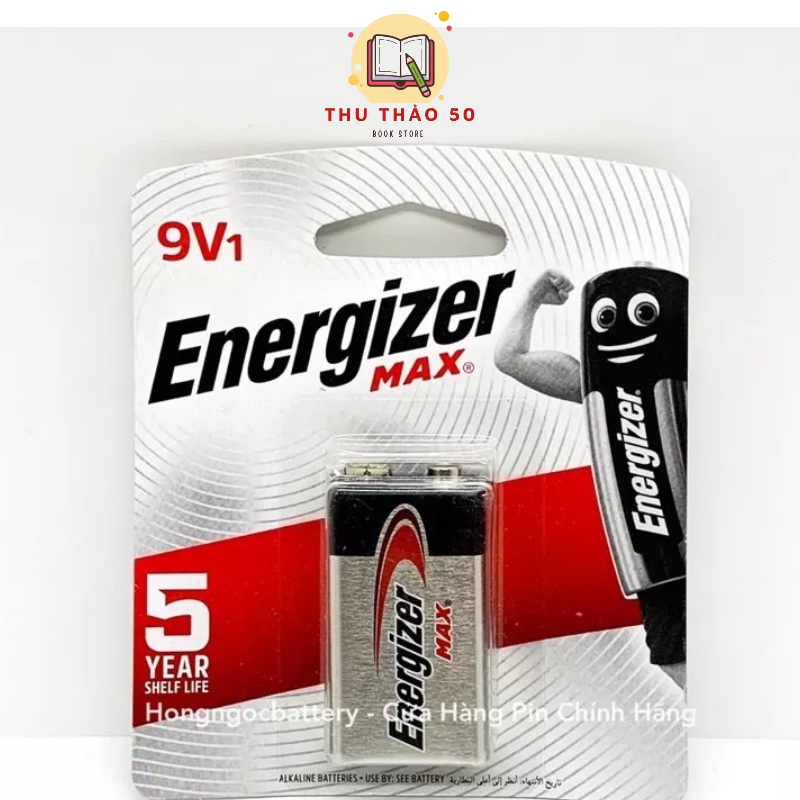 Pin vuông, pin 9v energizer 6lf22: vĩ 1 viên.