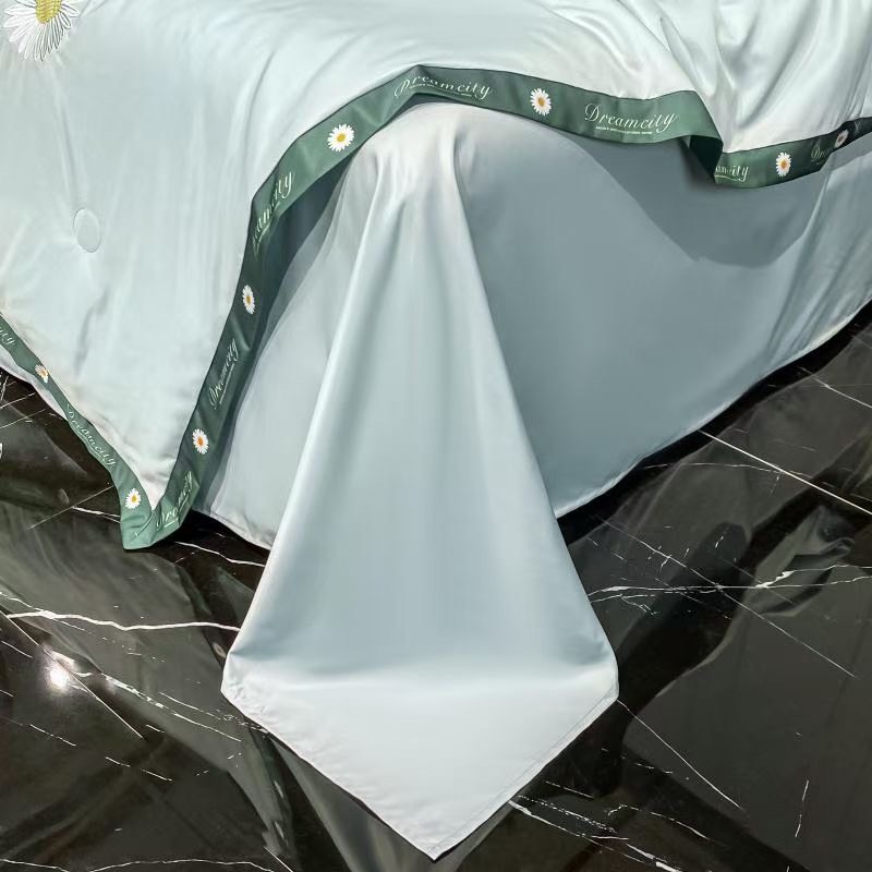 🎀(SALE RẺ) Bộ Chăn Ga Lụa Satin Dreamcity Chăn Chần Bông Set 4 món đủ size