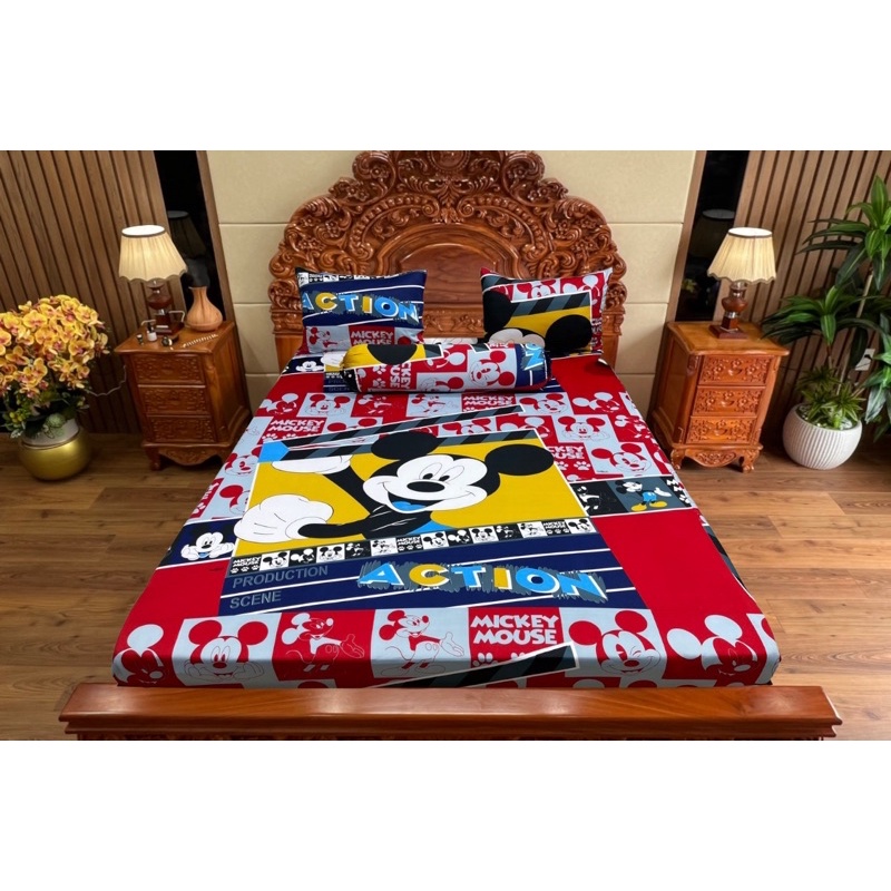 Bộ ga gối Micky thun 3D hàn quốc mới