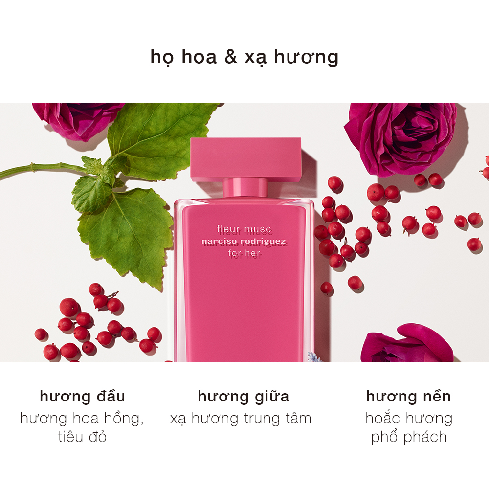 [20H | 05 - 17.01 | ƯU ĐÃI ĐẾN 23% + QUÀ TẶNG 1.740K] Nước Hoa nữ Narciso Rodriguez Fleur Musc For Her Eau De Parfum 100ml