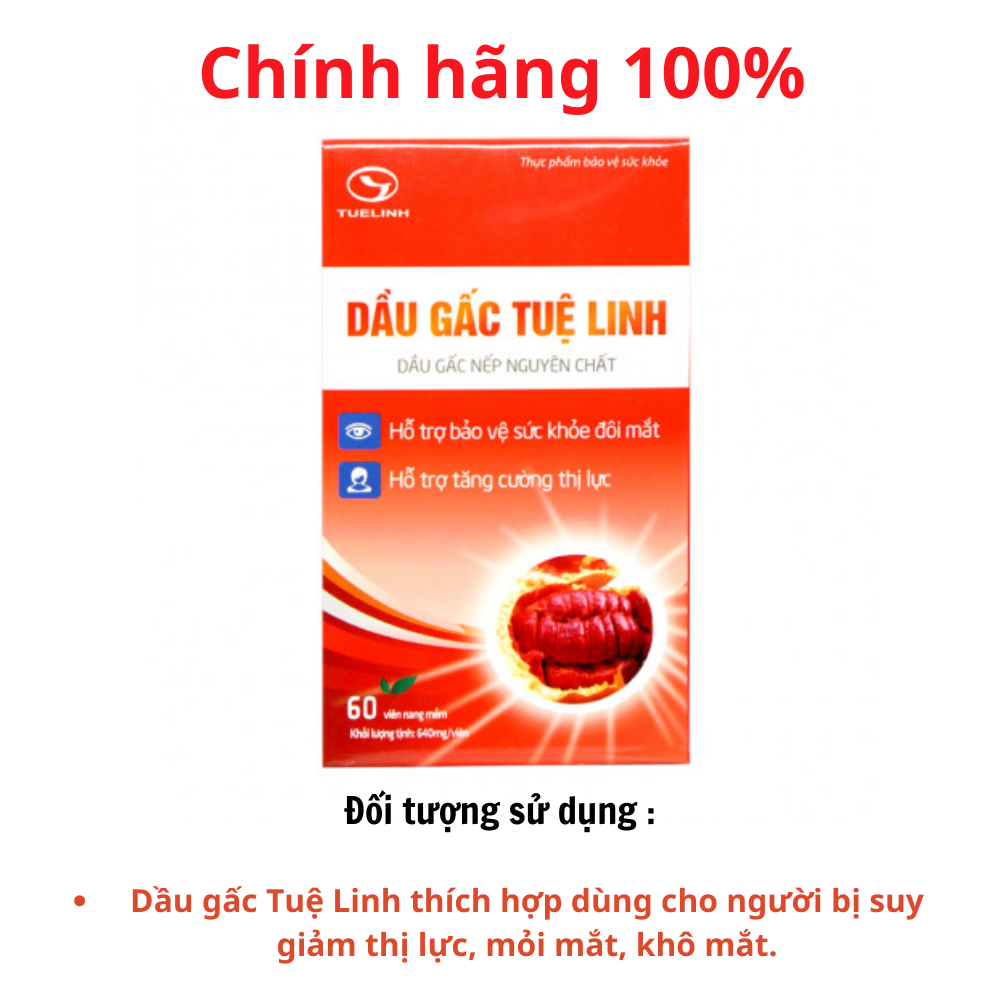 [HCM]Dầu gấc Tuệ Linh lọ 60 viên