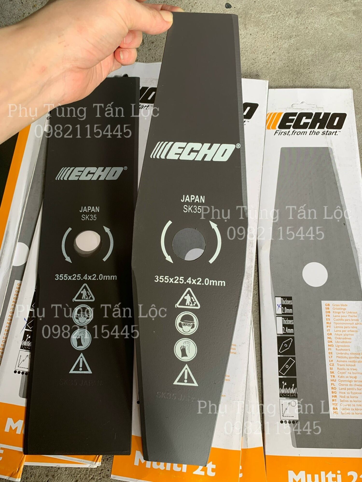 Lưỡi Dao Cắt Cỏ Echo vuông , vát 2li 2,4li