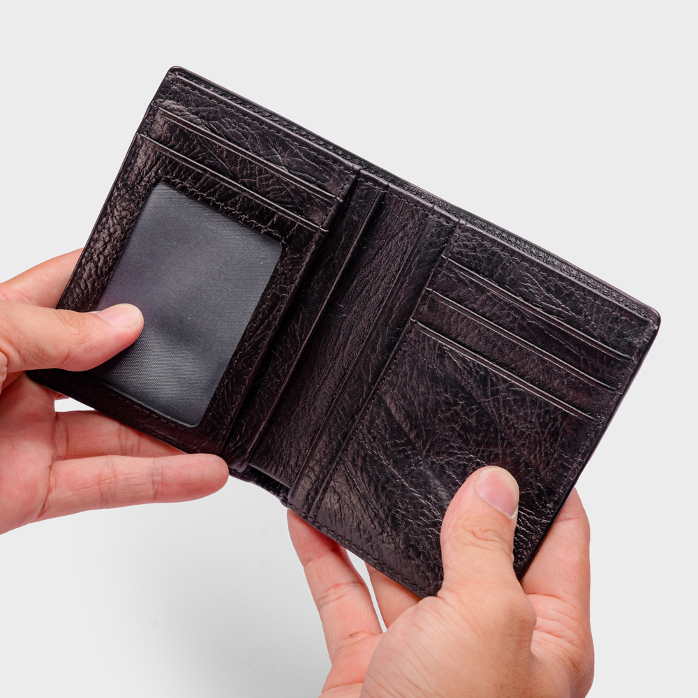 Bóp Ví Nam Da Bò Dập Vân Nhỏ Gọn Phong Cách DFA270