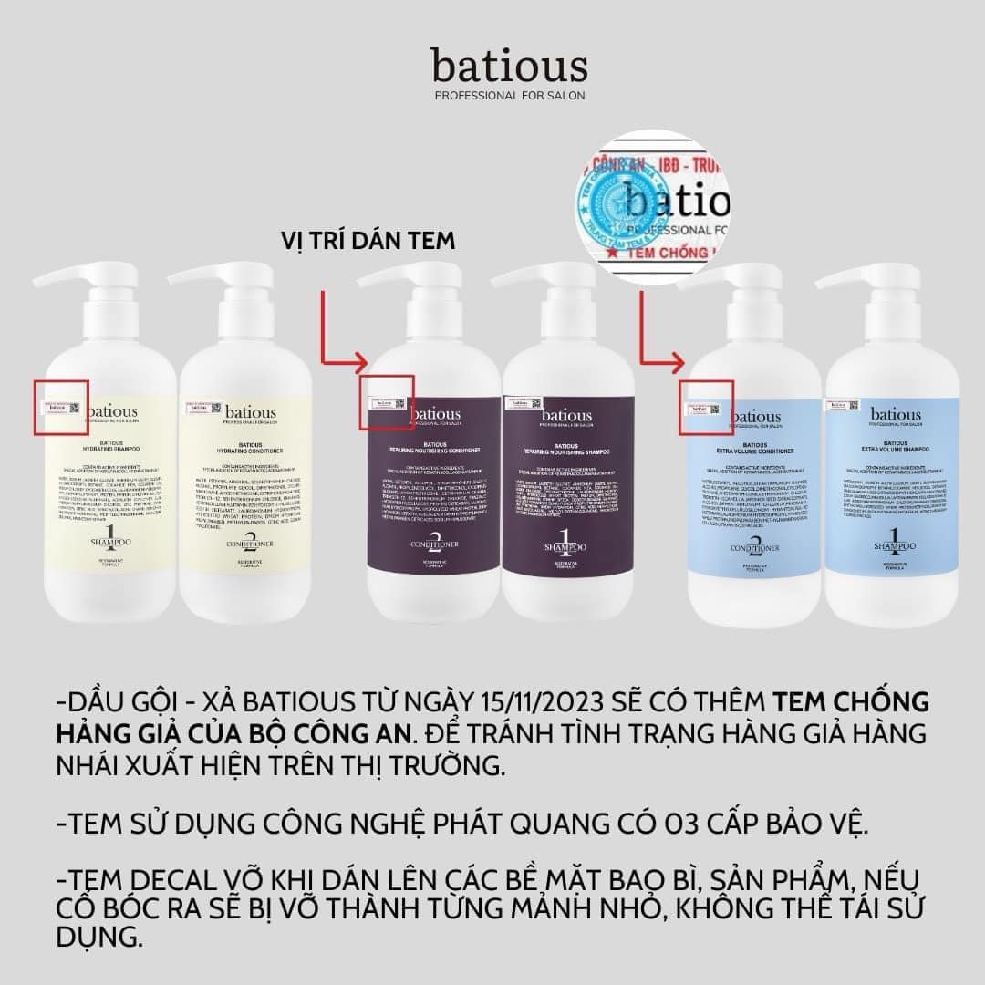 CẶP GỘI XẢ COLLAGEN PHỤC HỒI TÓC BATIOUS 960MLx2