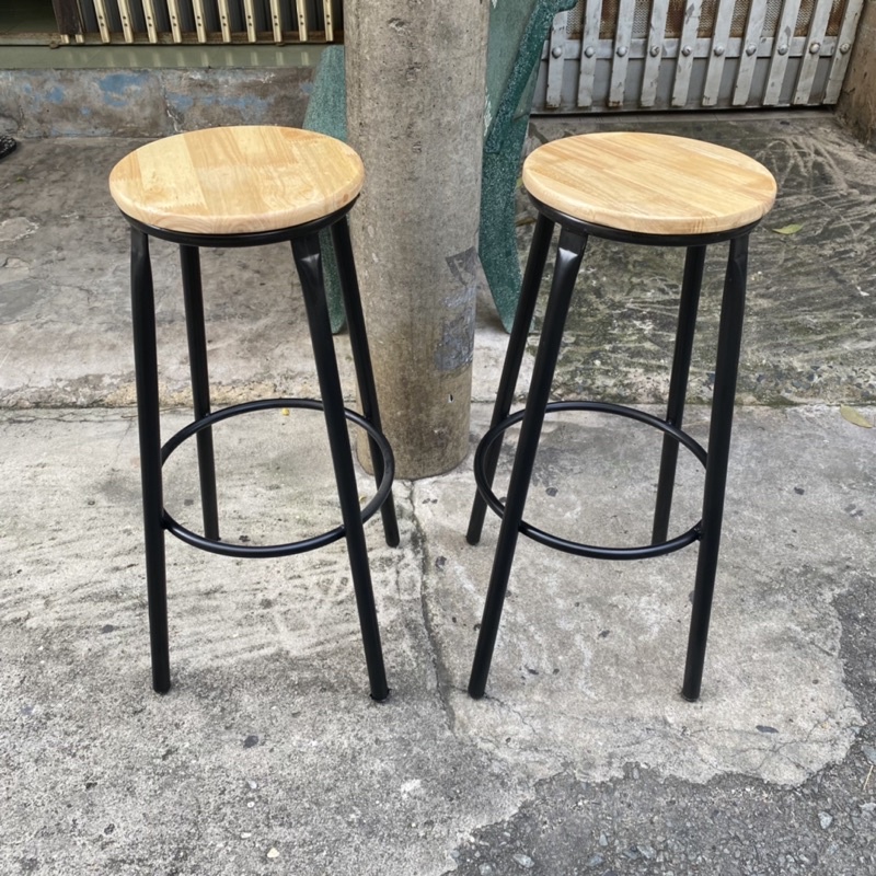 Ghế quầy bar chân sắt mặt gỗ không tựa VN-GB052 12 Giảm giá Ghế quầy bar, ban công cao 75cm loại không tựa, mặt gỗ cao su, mới 💯 - Mua Thông Minh