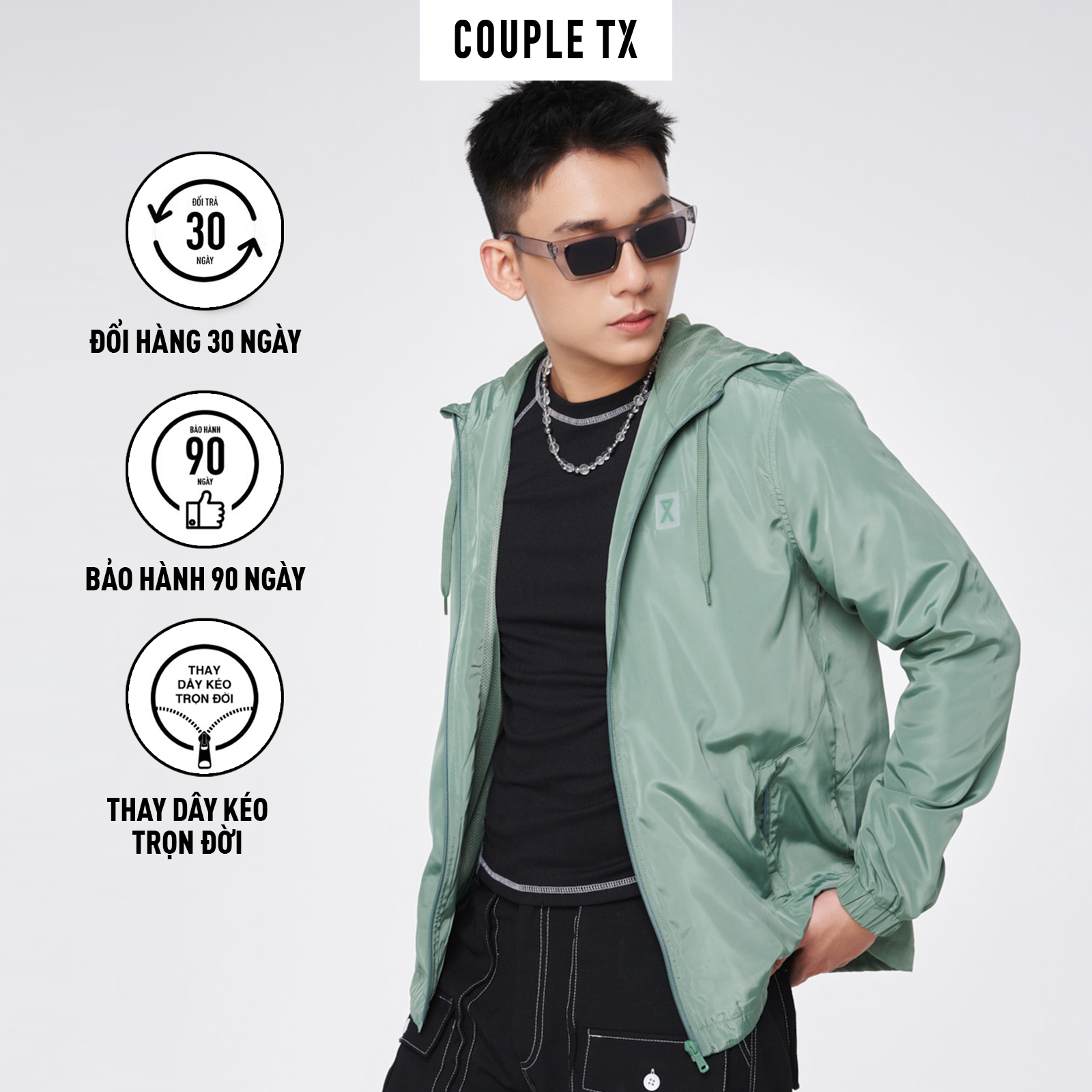 Áo khoác Nam Basic COUPLE TX - Áo Khoác Dù Chống Nắng, Tránh Gió, Có Nón MOP 1040/ MOP 1047