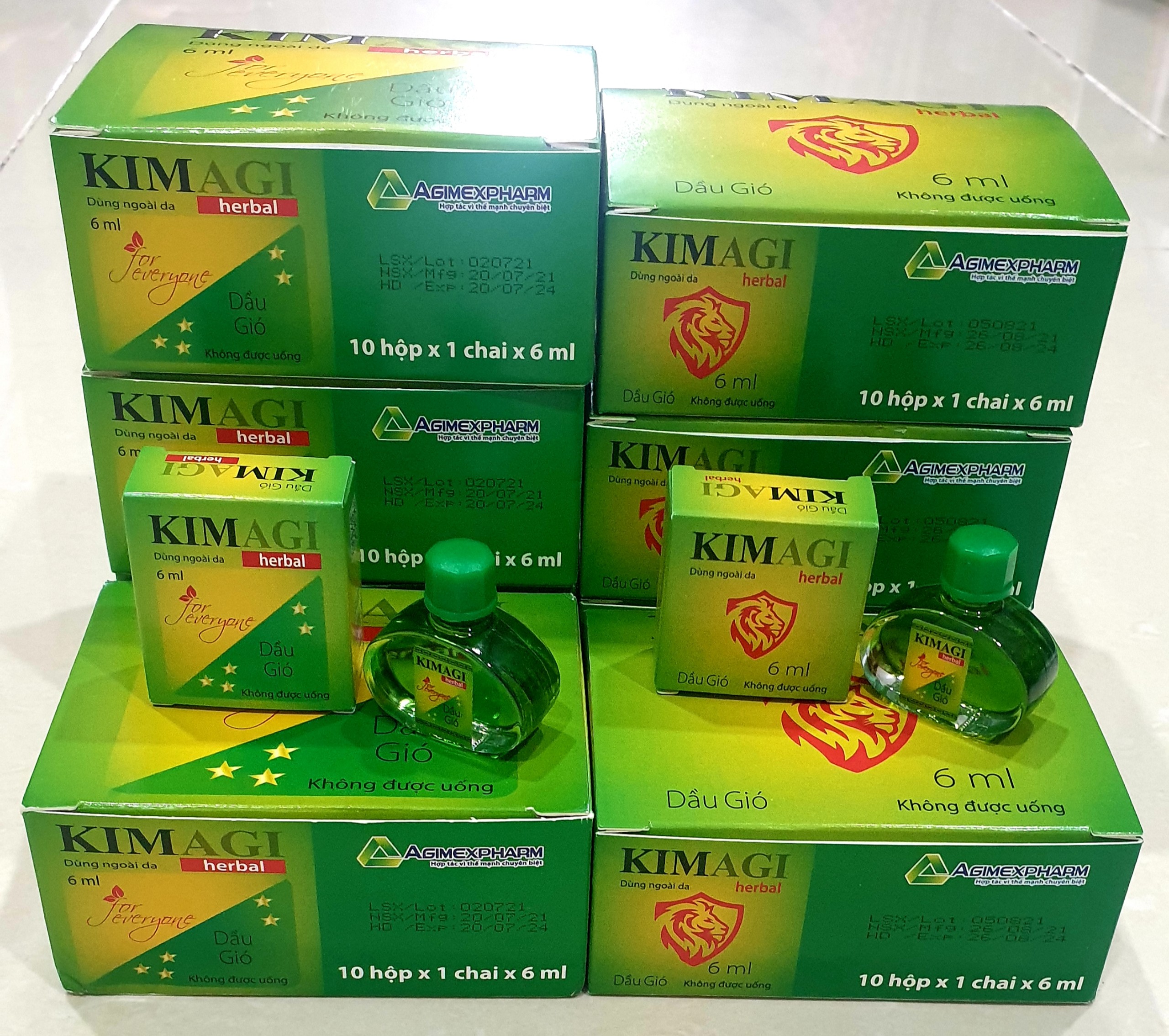Dầu gió KIM AGI herbal (COMBO 10 CHAI)