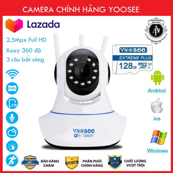 >> BÁO GIÁ CAMERA WIFI YOOSEE 3 RÂU Z01T THẾ HỆ MỚI QUAN SÁT 24/24, XOAY 360 ĐỘ HÌNH ẢNH CHẤT LƯỢNG BH12T | Shopee Lazada Sendo Tiki mới nhất 80 (KÈM Thẻ Nhớ YOOSEE 128 GB, BẢO HÀNH 60 THÁNG)Camera IP Wifi Yoosee 3 Râu xoay 360 độ, độ phân giải FULL HD 2.5MP 1920x1080p Không Dây,Camera trong nhà,lưu trữ dữ liệu (MÃ KÈM THẺ GIÁ 385K VÀ KHÔNG THẺ 315K)