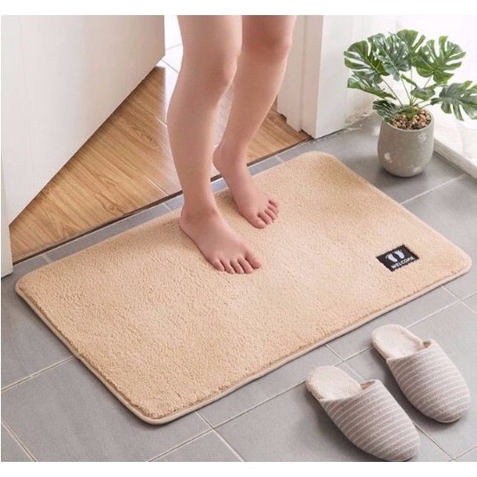 (Thảm Cao Cấp) Thảm Chùi Chân Bằng Vải Vi Sợi Siêu Đẹp Hút Nước Chống Trượt