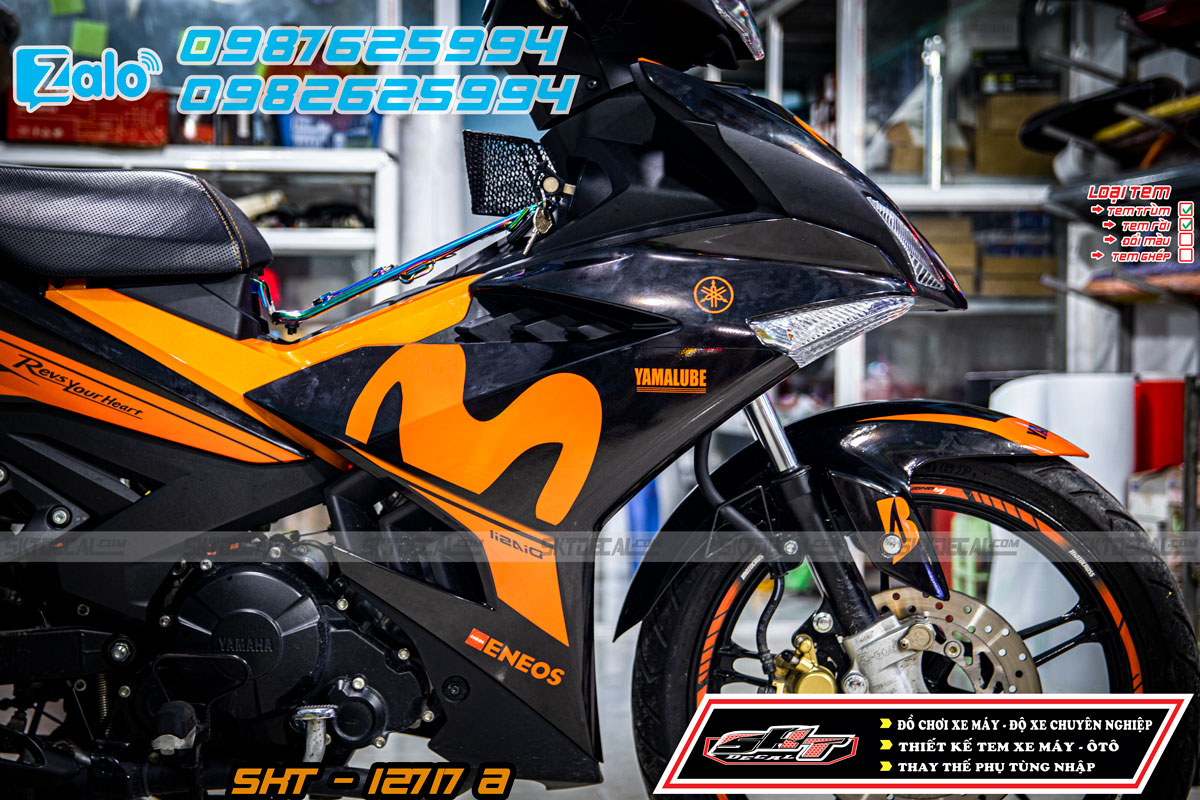 tem rời exciter 150 cam đen movistar