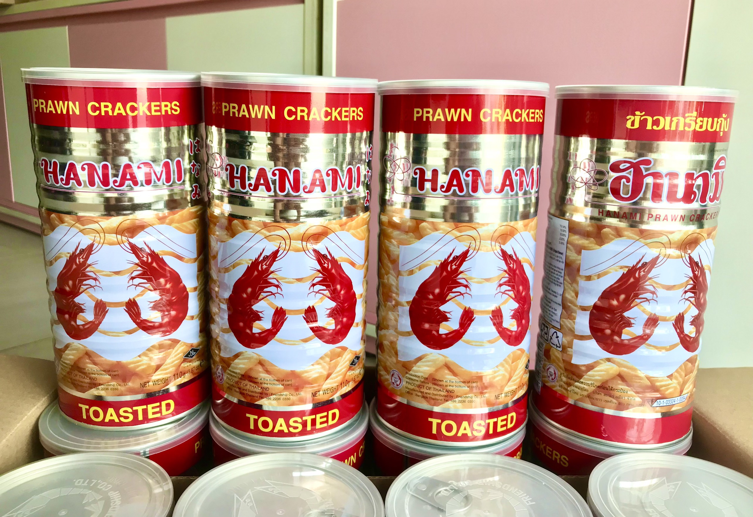 [ Date Mới :8/2025]Snack Tôm Hanami Thái Lan dạng lon 110gr