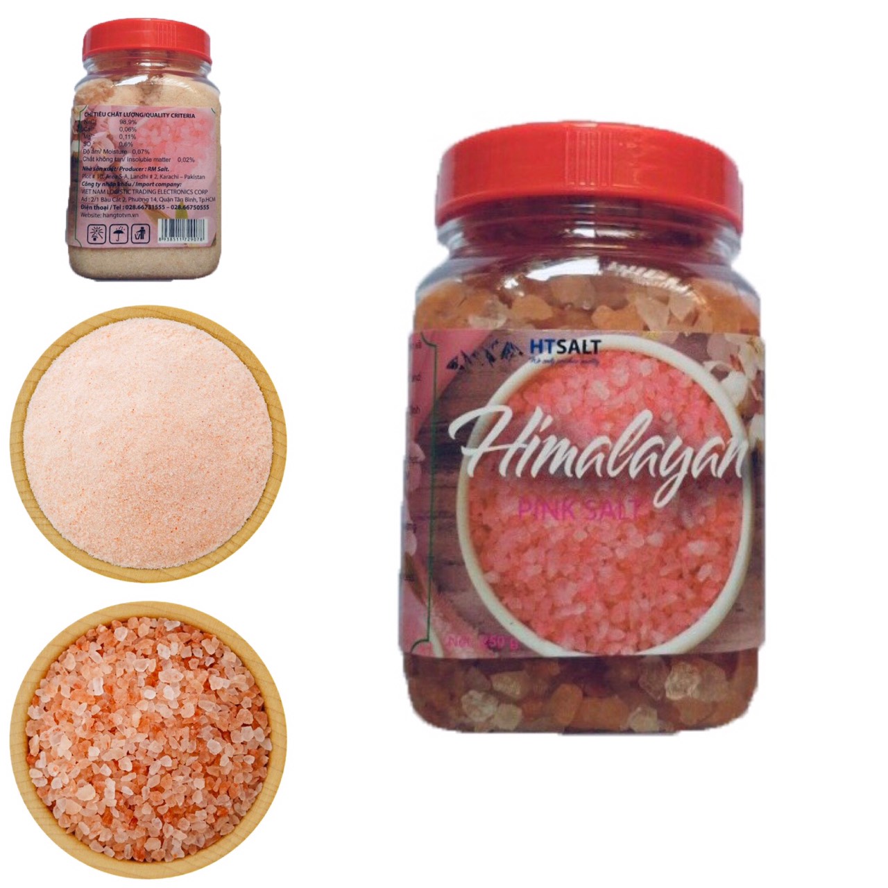 [HCM]Muối hồng Himalaya lọ 250 gram loại 1-3mm