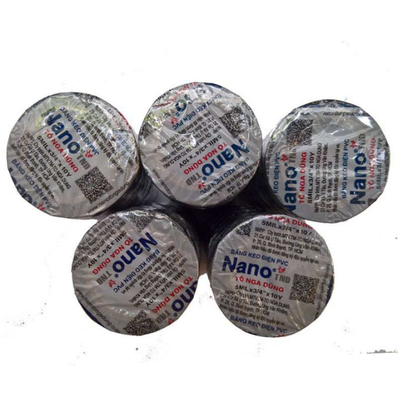 Băng dính điện nano màu đen cách điện 10yard