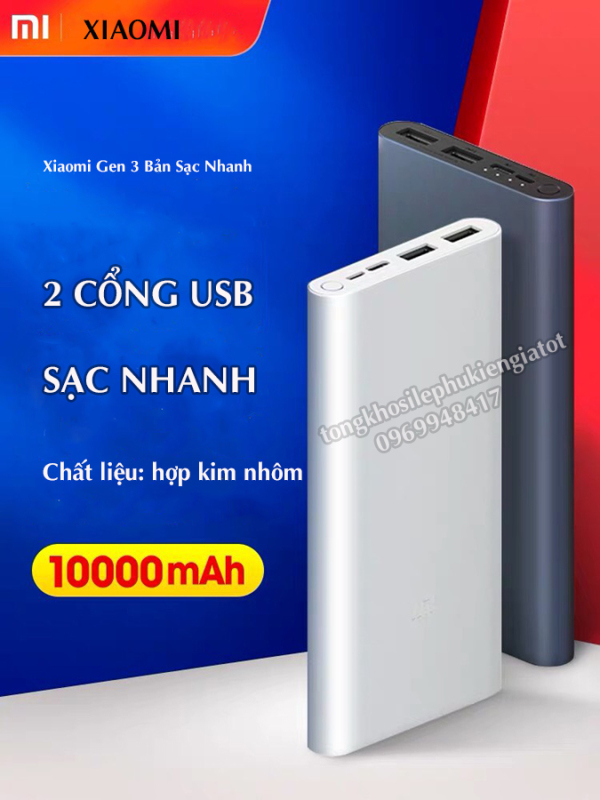 Giá Tốt  Sạc Dự Phòng Xiaomi Gen 3 10000Mah