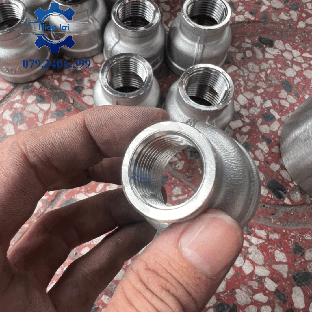 Bầu giảm inox 304 - Nối giảm ren trong inox - côn thu inox 304 - Măng song ren trong