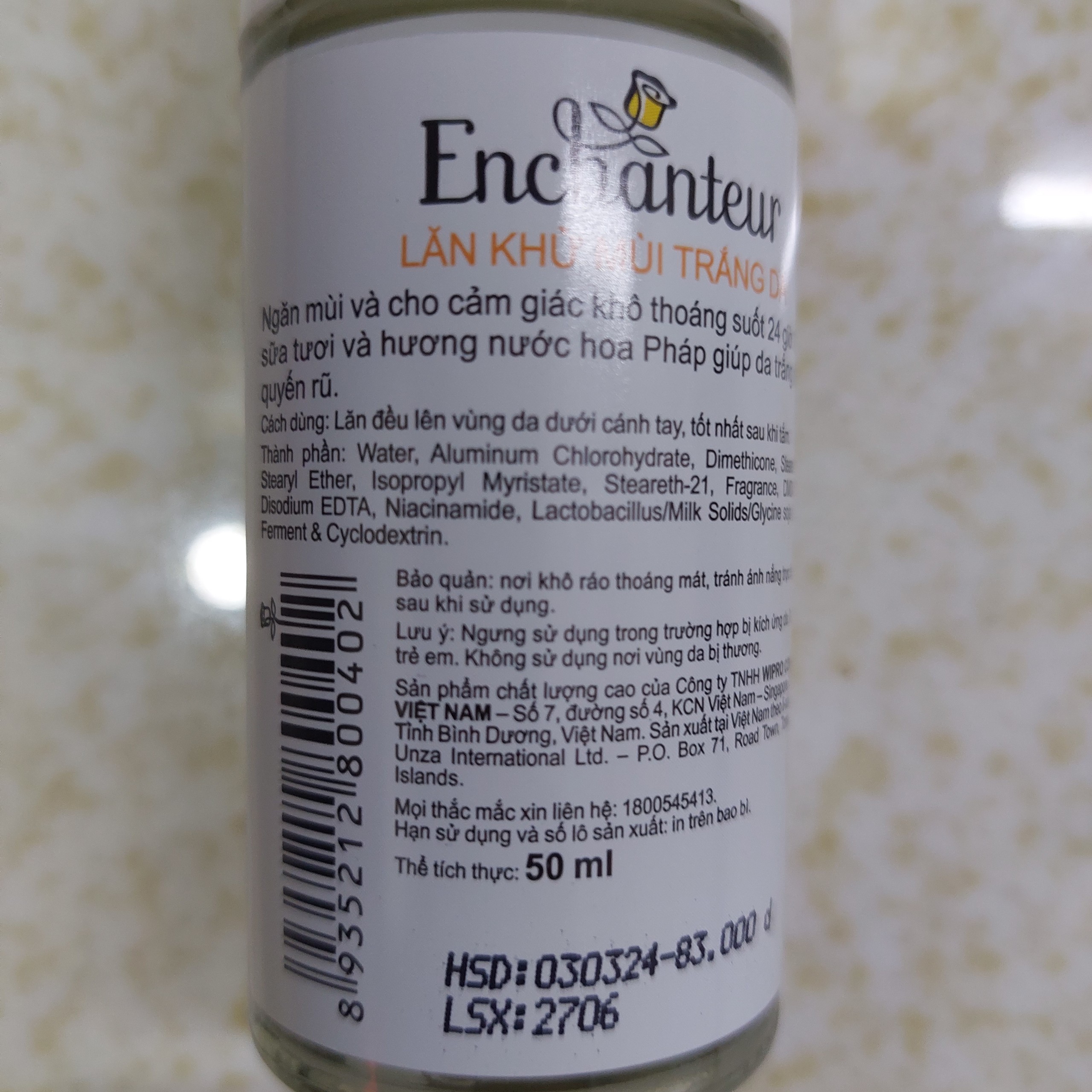 LĂN KHỬ MÙI TRẮNG DA ENCHENTER 50ml