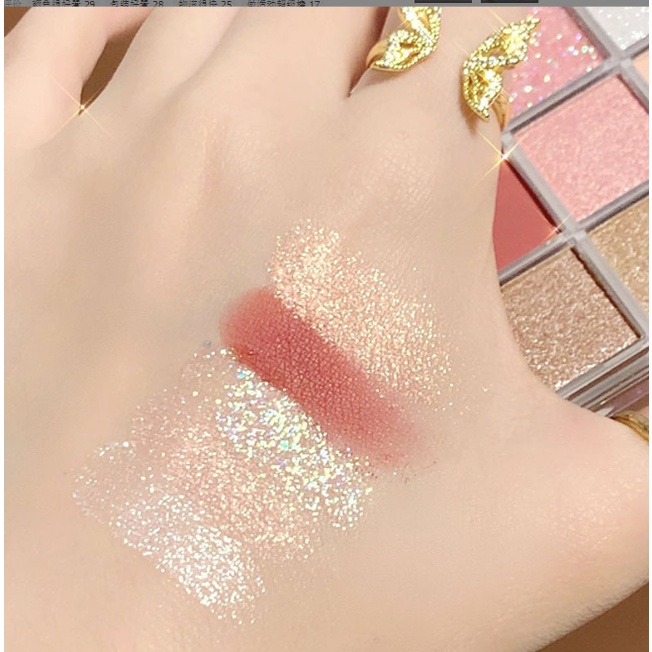 Phấn mắt acrylic 9 màu nhũ kim tuyến