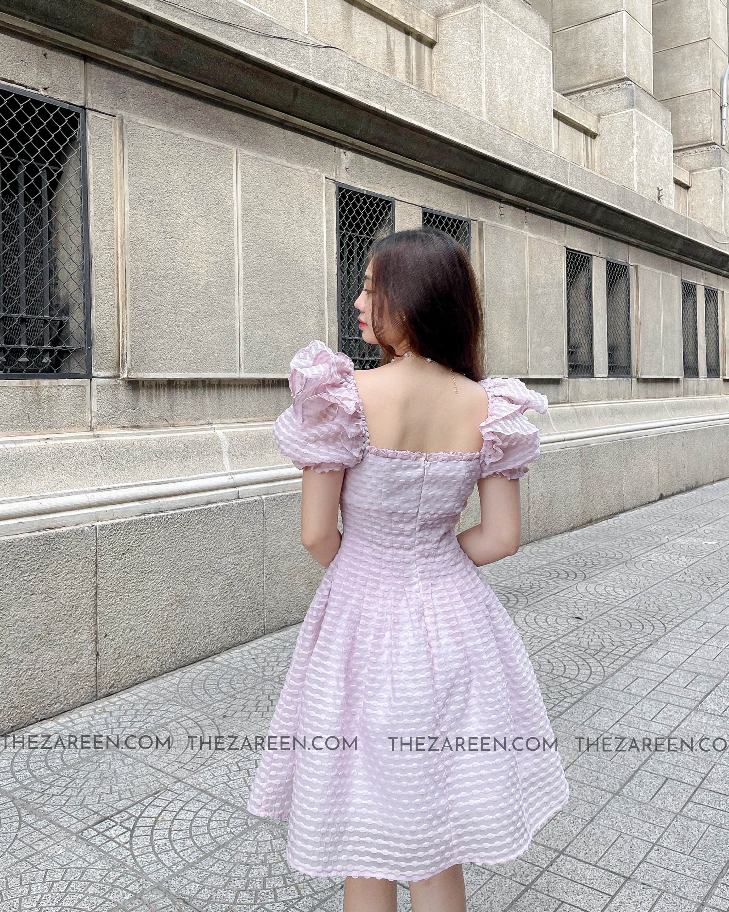ZAREEN | ĐẦM XÒE XẾP LY EO DAX52 - TÍM