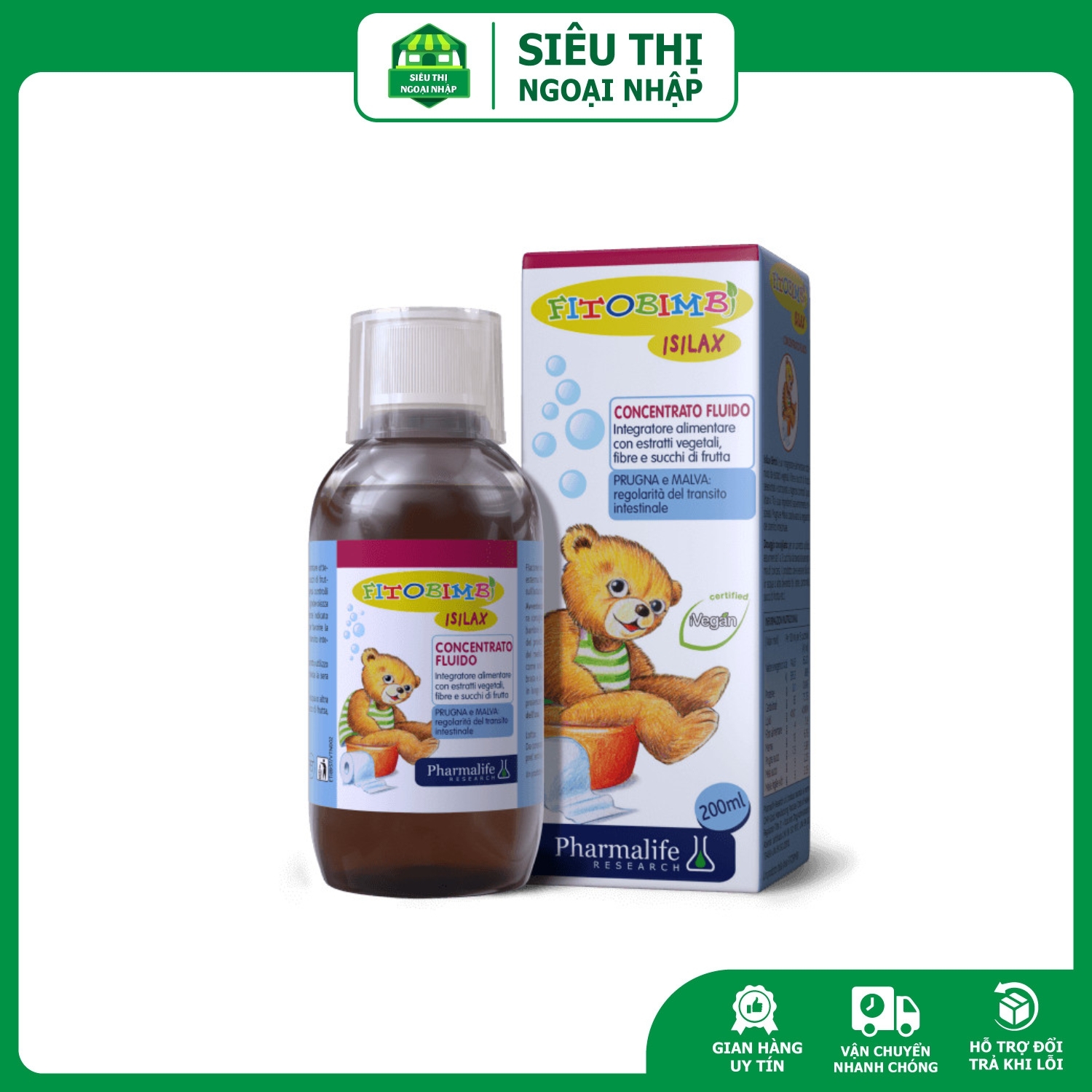 Fitobimbi isilax -siro hỗ trợ giảm táo bón cho bé