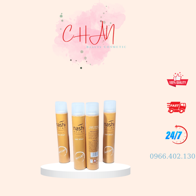 [Chính Hãng] Gôm Xịt Giữ Nếp Dưỡng Tóc Nashi Argan 320ml