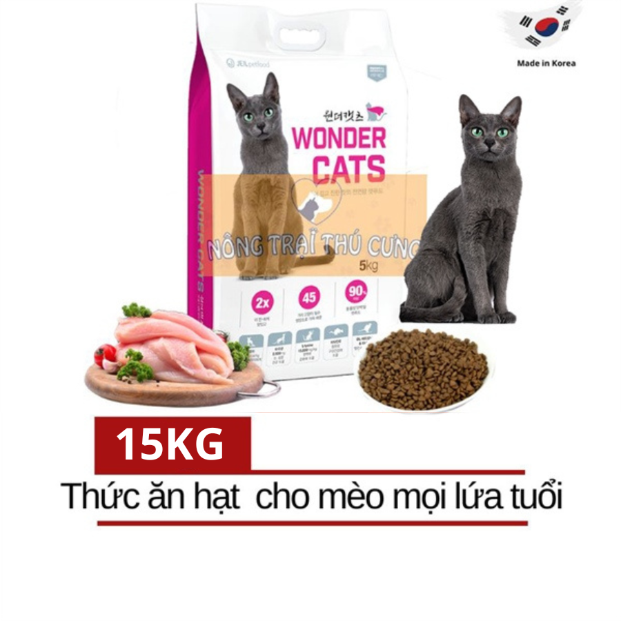 Hạt cho mèo mọi lứa tuổi wonder cats - hạt mèo bao lớn tiết kiệm -