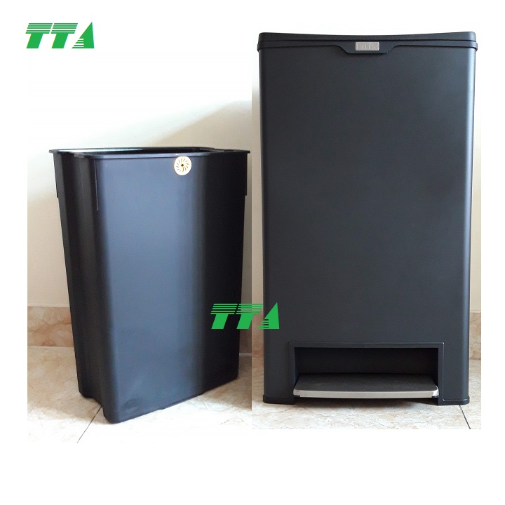 Thùng rác Fitis Mega vuông đạp chân 40 lít - SPL2-903