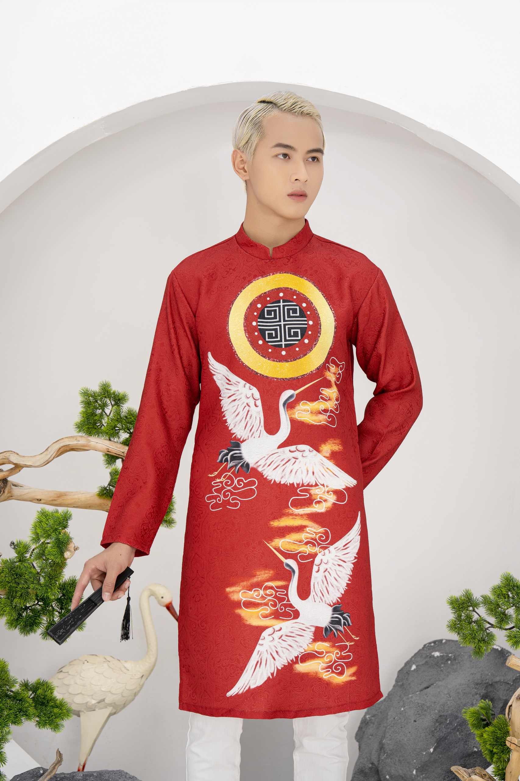 Áo Dài Nam Cách Tân Vải Gấm/Rafta Cao Cấp 2023