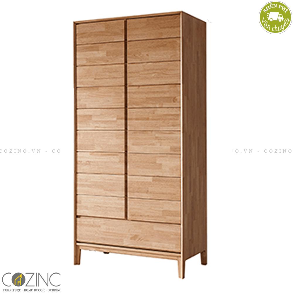 [Trả góp 0%]Tủ quần áo Poppy gỗ cao su 1M0
